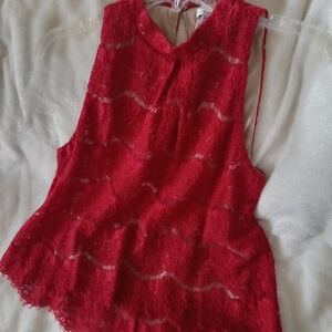 Lady in Red Lace Tank Jr M